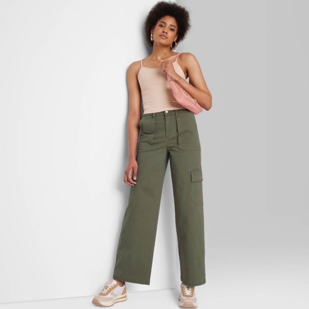 - ⭐️ ✨NWT wild fable cargo green pants for women 32 inch inseam wide leg ✨XXL